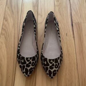 Gianni Bini Black and Gold Embellished Flats